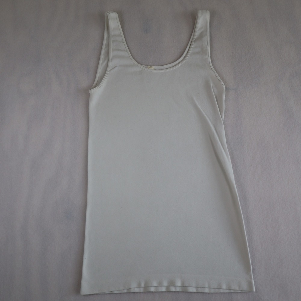 Nikibiki‎ White Tank Top One Size Seamless Scoop Neck Camisole Stretch Basics